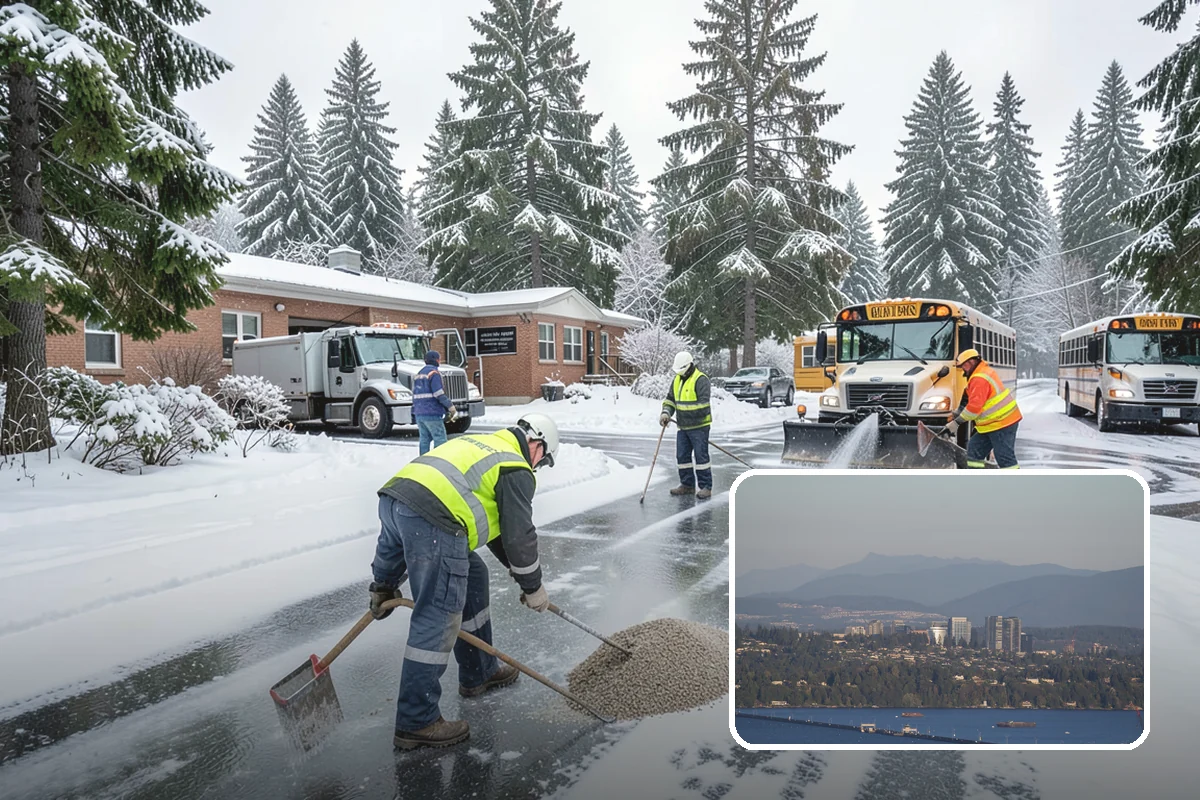 Park & Ride Snow Removal in Medina, King County, WA - Travel lanes and stalls cleared before dawn