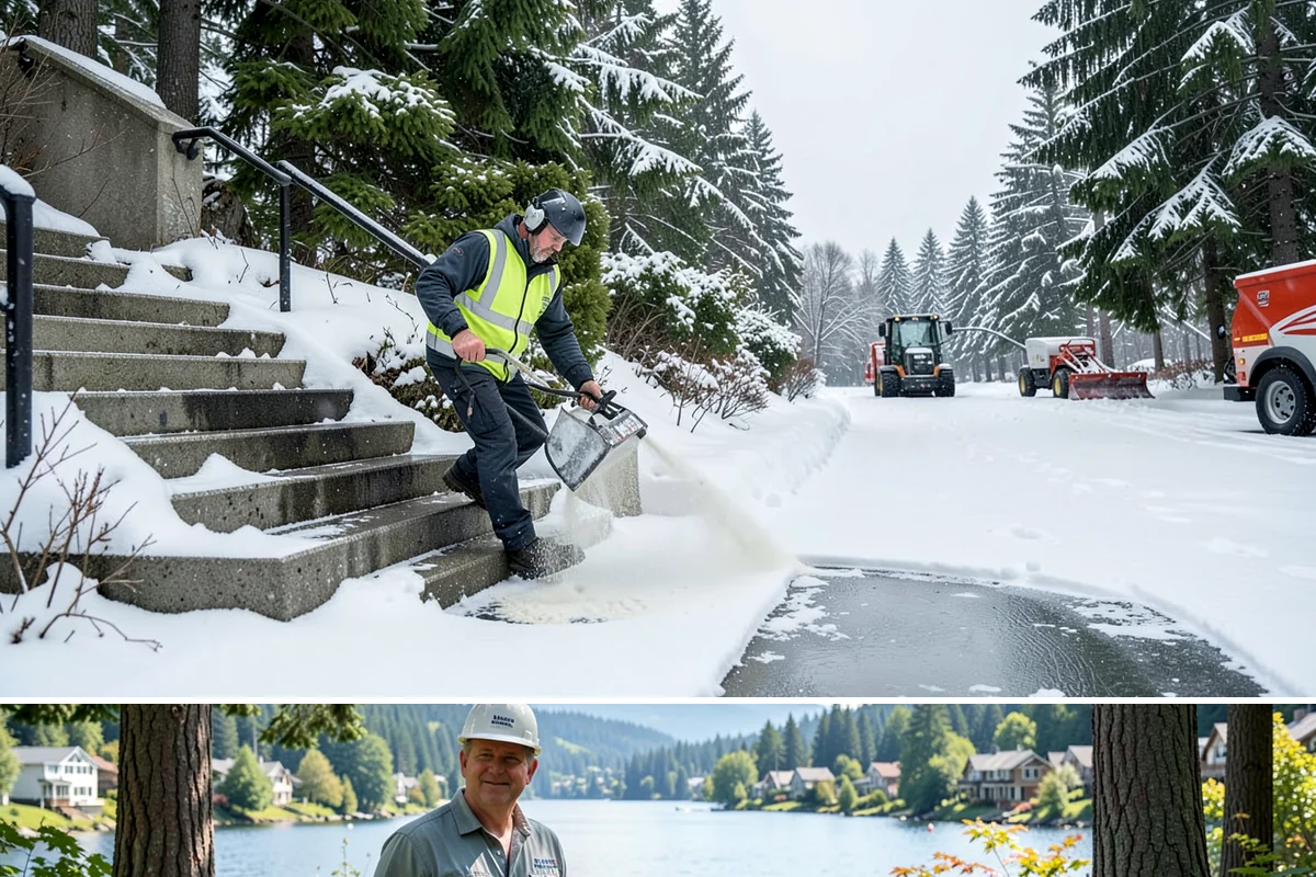 Park & Ride Snow Removal in Milton, King County, WA - Park-and-ride lots see peak need December through February around commuter freeze mornings.