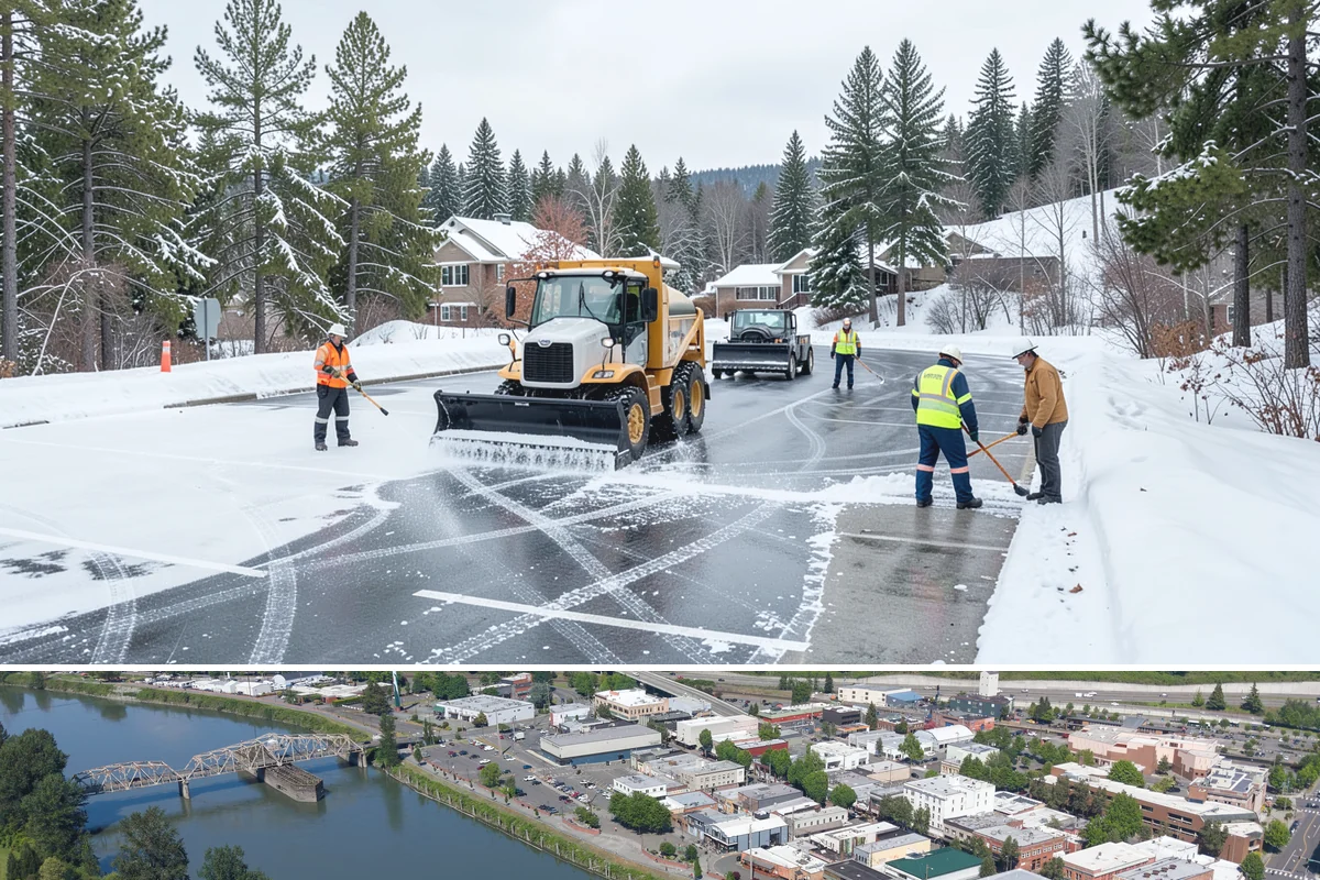 Park & Ride Snow Removal in Mount Vernon, Skagit County, WA - Park-and-ride lots see peak need December through February around commuter freeze mornings.