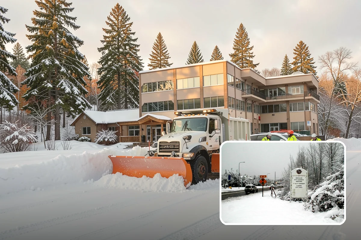 Park & Ride Snow Removal in Newcastle, King County, WA - Travel lanes and stalls cleared before dawn