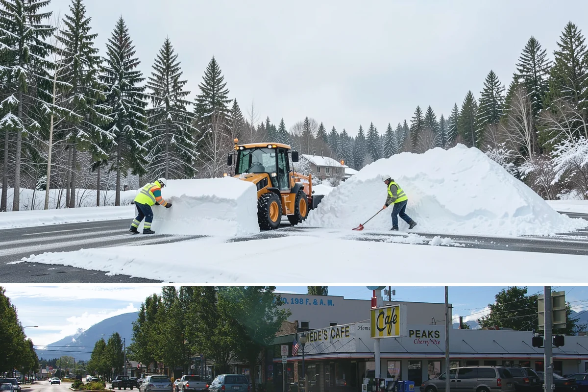 Park & Ride Snow Removal in North Bend, King County, WA - Park-and-ride lots see peak need December through February around commuter freeze mornings.