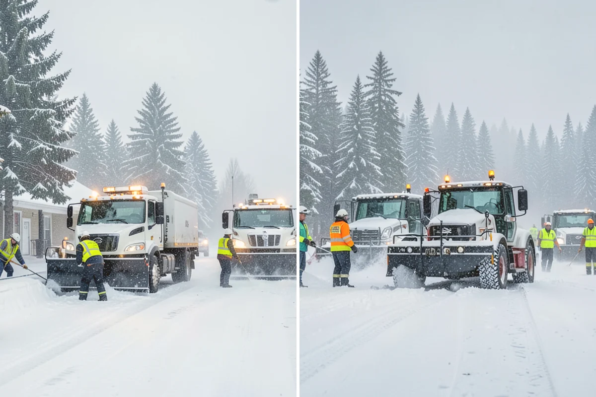 Park & Ride Snow Removal in Orting, Pierce County, WA - Map lot lanes, stalls, and transit stop pads