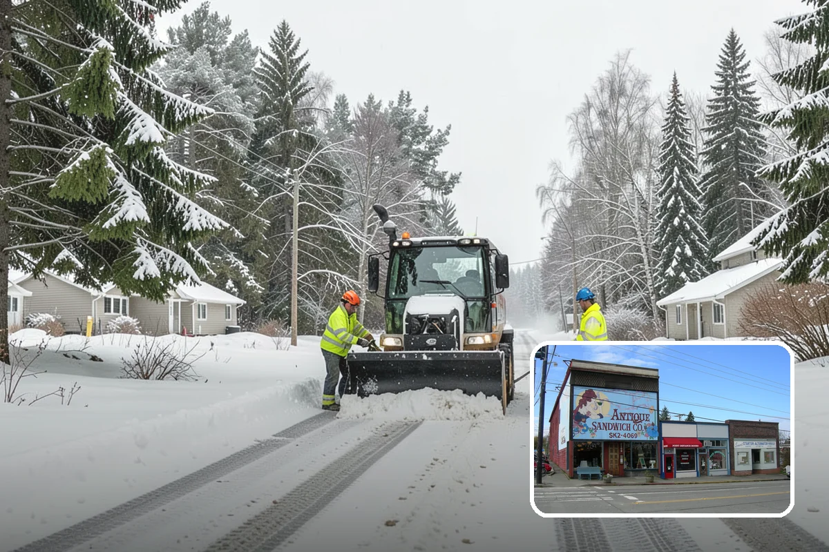 Park & Ride Snow Removal in Ruston, Pierce County, WA - Travel lanes and stalls cleared before dawn
