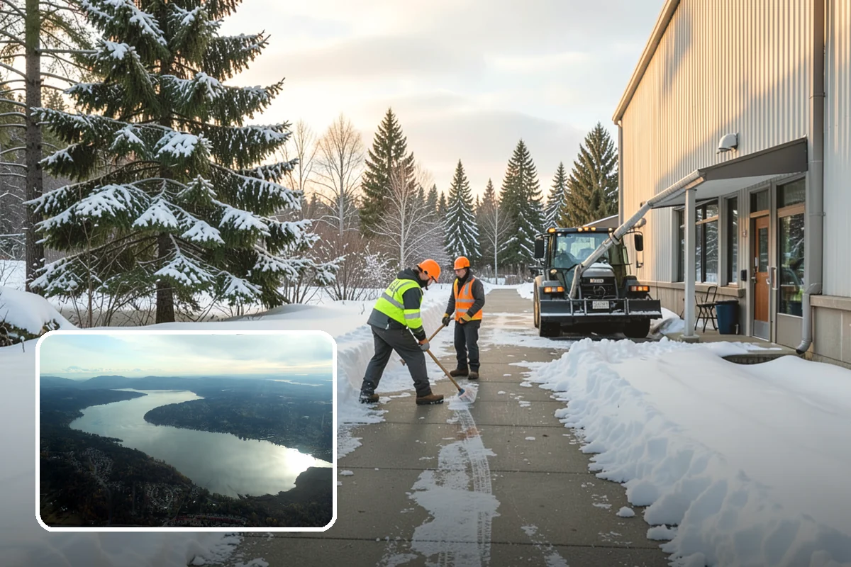 Park & Ride Snow Removal in Sammamish, King County, WA - Travel lanes and stalls cleared before dawn