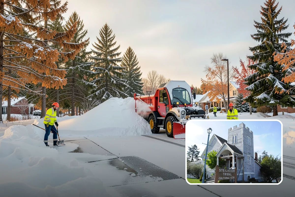 Park & Ride Snow Removal in Steilacoom, Pierce County, WA - Travel lanes and stalls cleared before dawn