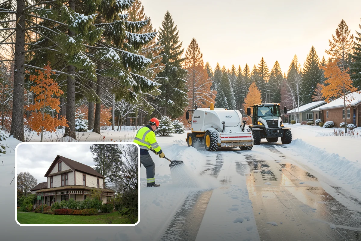Park & Ride Snow Removal in Sumner, Pierce County, WA - Travel lanes and stalls cleared before dawn