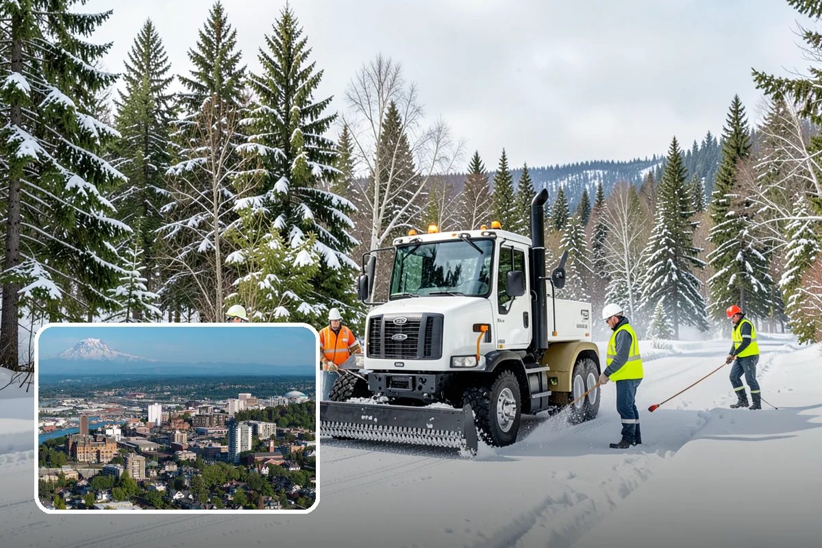 Park & Ride Snow Removal in Tacoma, Pierce County, WA - Travel lanes and stalls cleared before dawn
