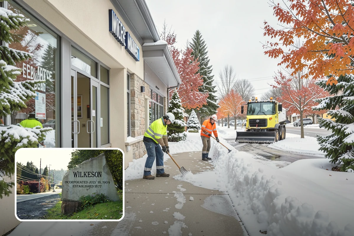 Park & Ride Snow Removal in Wilkeson, Pierce County, WA - Travel lanes and stalls cleared before dawn