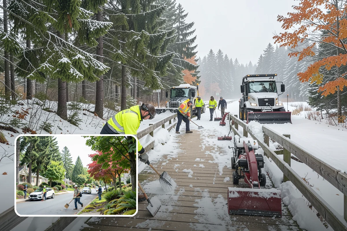 Parking Lot Deicing in Beaux Arts Village, King County, WA - Targets black ice unique to PNW freezing rain