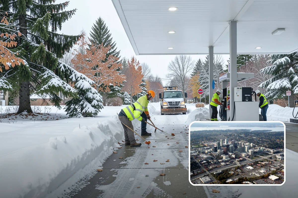 Parking Lot Deicing in Bellevue, King County, WA - Targets black ice unique to PNW freezing rain