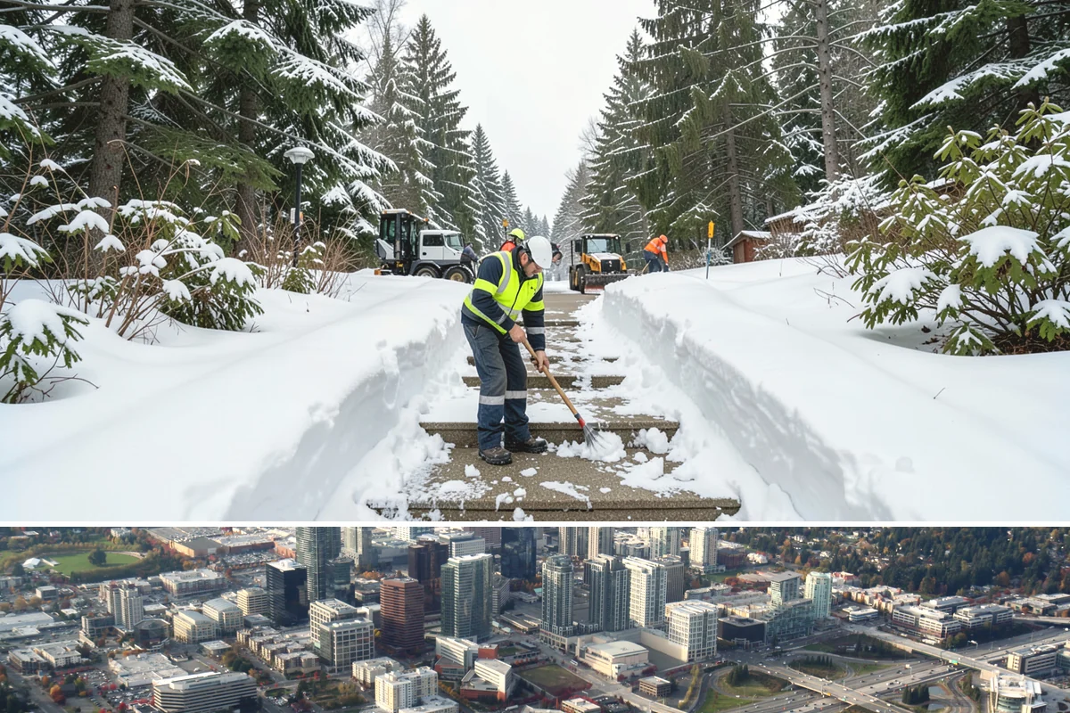 Parking Lot Deicing in Bellevue, King County, WA - Deicing demand peaks during the December-to-February stretch when freezing rain is most frequent in the lowlands.