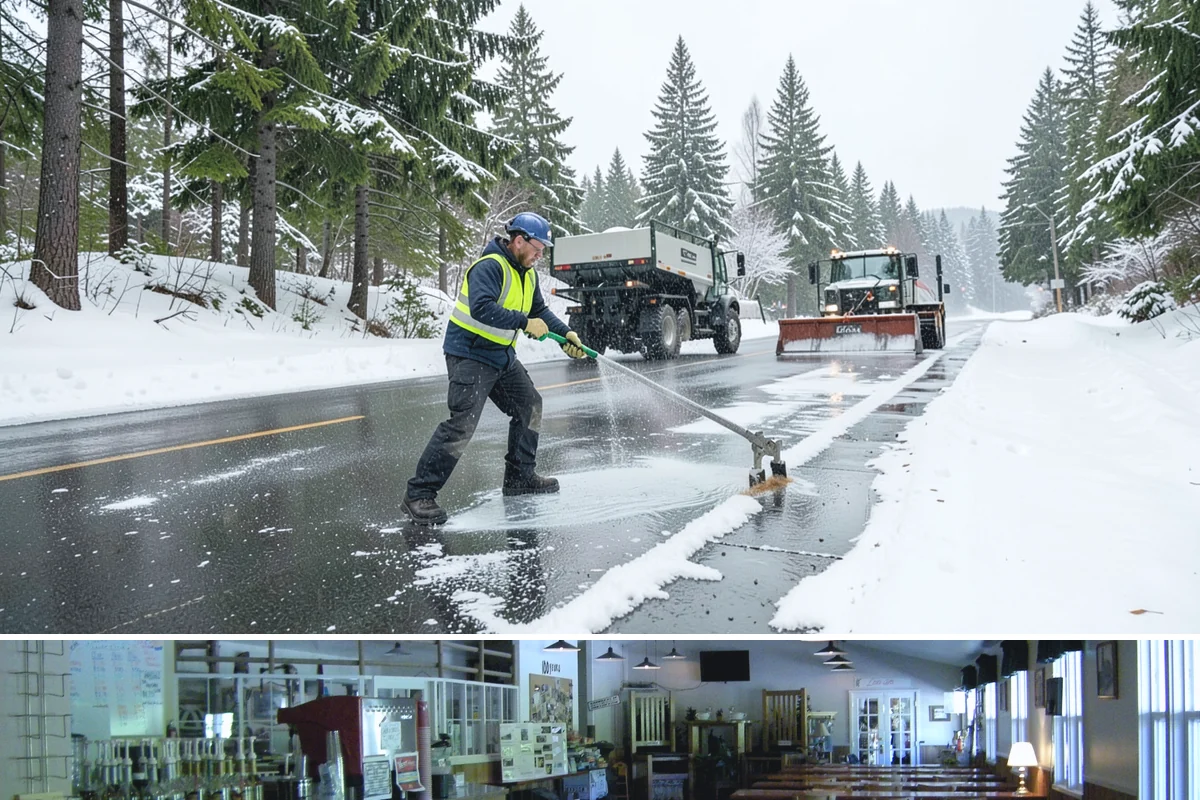 Parking Lot Deicing in Black Diamond, King County, WA - Deicing demand peaks during the December-to-February stretch when freezing rain is most frequent in the lowlands.