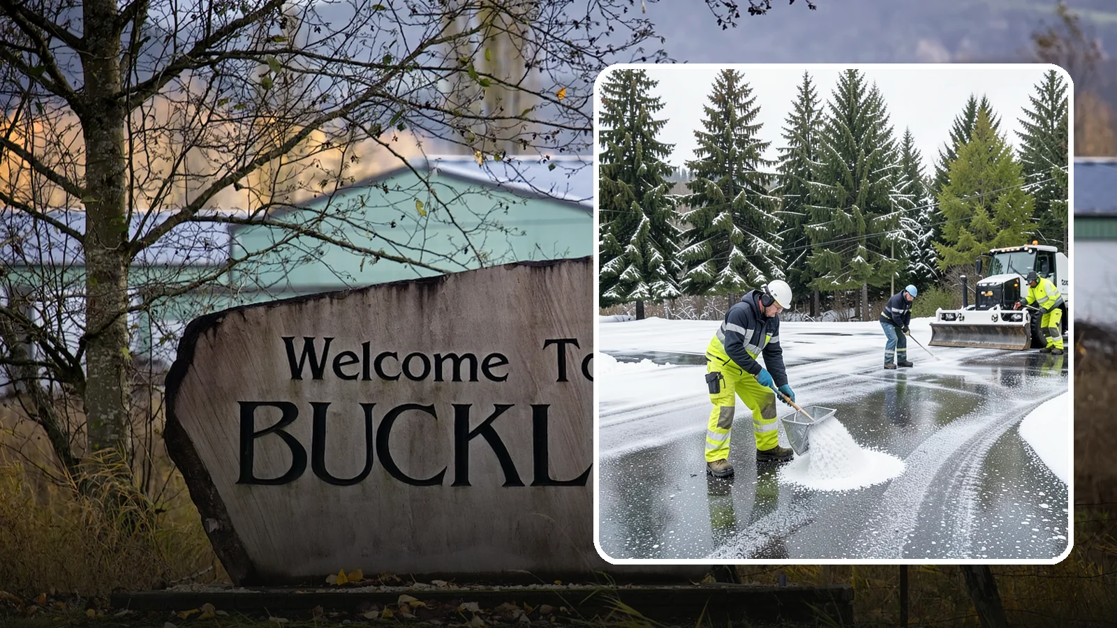 Parking Lot Deicing in Buckley, Pierce County, WA - We pre-treat and post-treat commercial lots to stop the black ice that follows Western Washington's freezing rain.