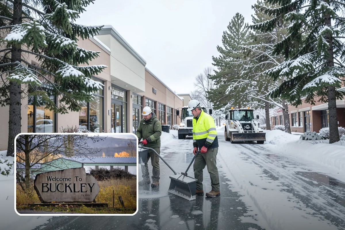 Parking Lot Deicing in Buckley, Pierce County, WA - Targets black ice unique to PNW freezing rain