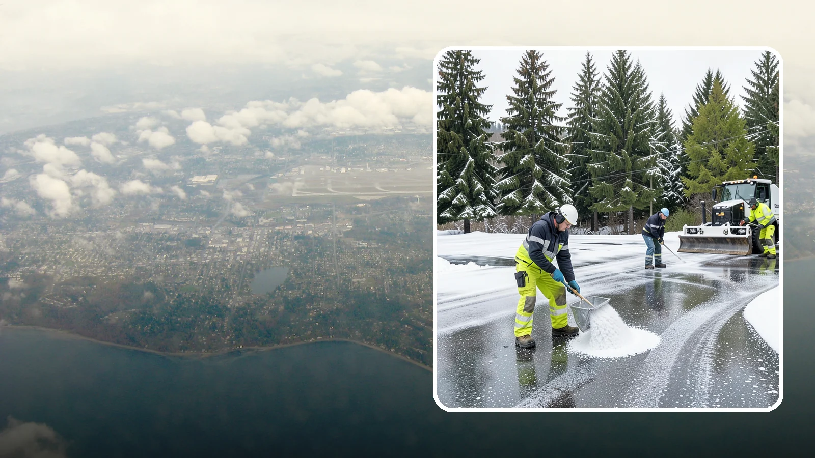 Parking Lot Deicing in Burien, King County, WA - We pre-treat and post-treat commercial lots to stop the black ice that follows Western Washington's freezing rain.