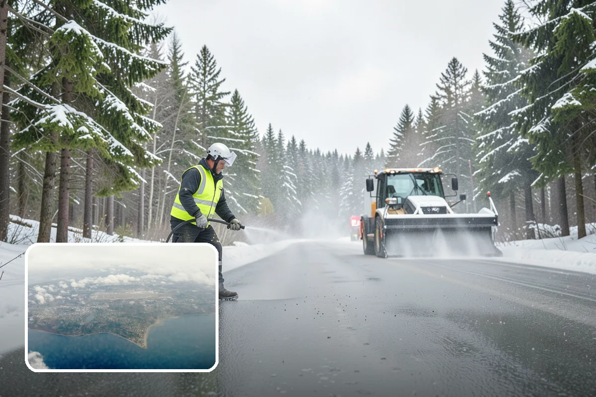 Parking Lot Deicing in Burien, King County, WA - Targets black ice unique to PNW freezing rain
