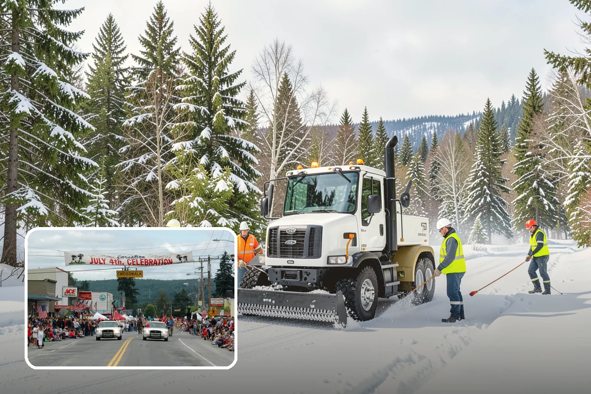 Parking Lot Deicing in Carnation, King County, WA - Targets black ice unique to PNW freezing rain