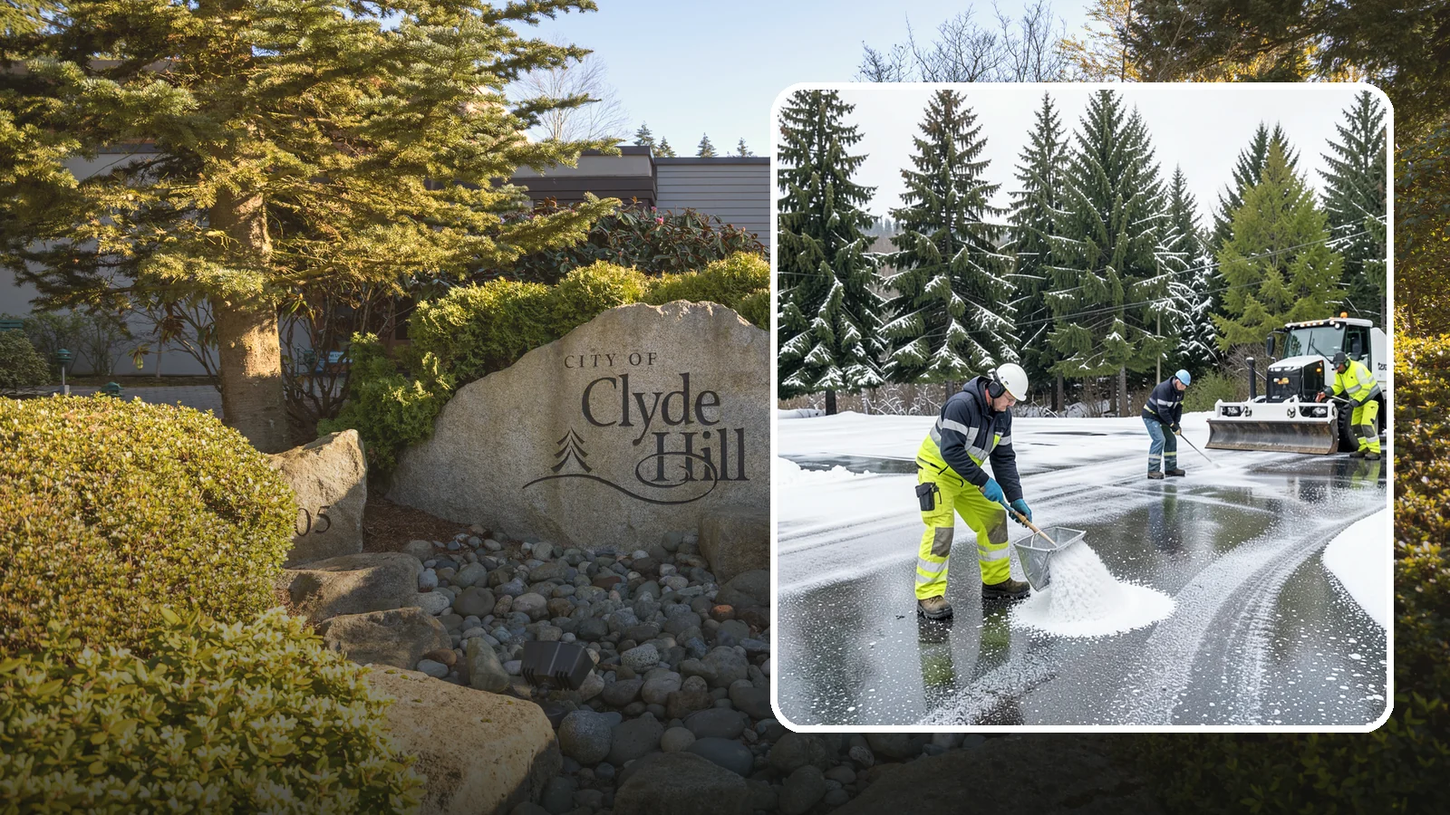 Parking Lot Deicing in Clyde Hill, King County, WA - We pre-treat and post-treat commercial lots to stop the black ice that follows Western Washington's freezing rain.