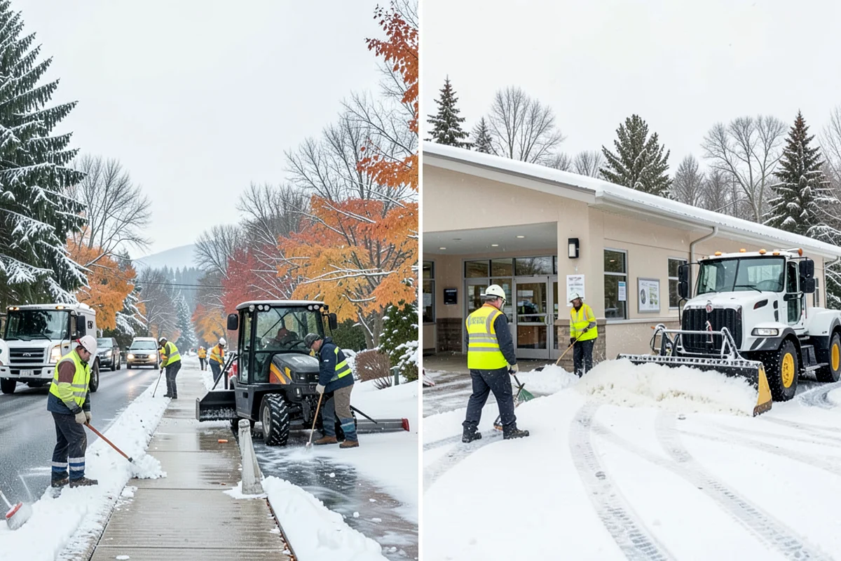 Parking Lot Deicing in Concrete, Skagit County, WA - We identify shaded corners and poor-drainage areas that ice first