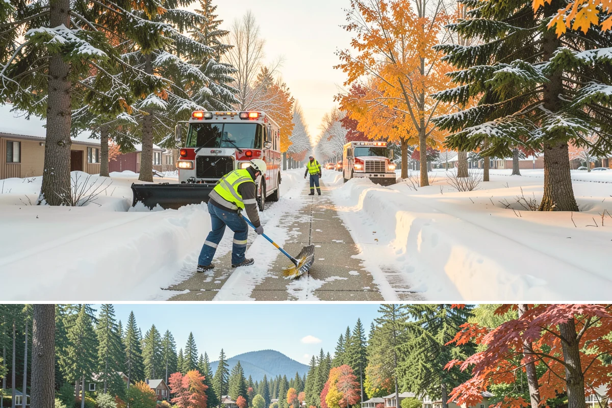 Parking Lot Deicing in Covington, King County, WA - Deicing demand peaks during the December-to-February stretch when freezing rain is most frequent in the lowlands.