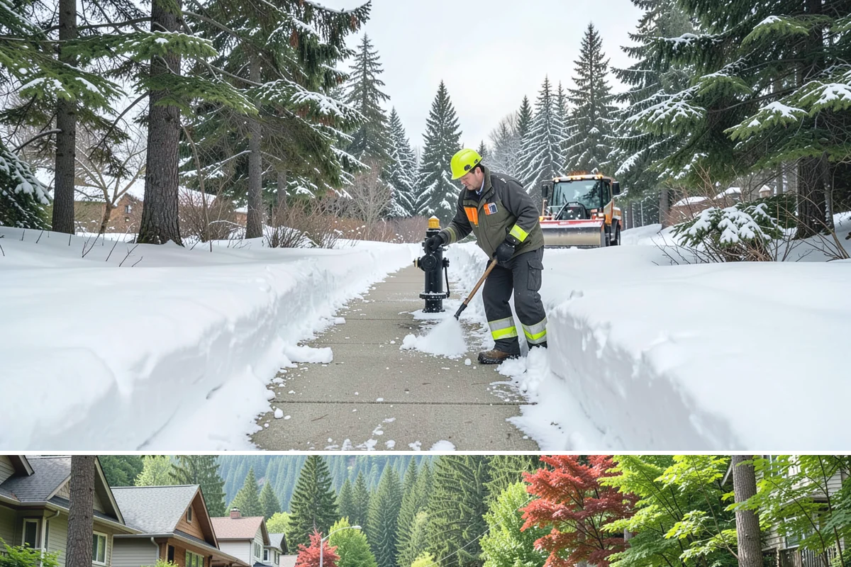 Parking Lot Deicing in Darrington, Snohomish County, WA - Deicing demand peaks during the December-to-February stretch when freezing rain is most frequent in the lowlands.