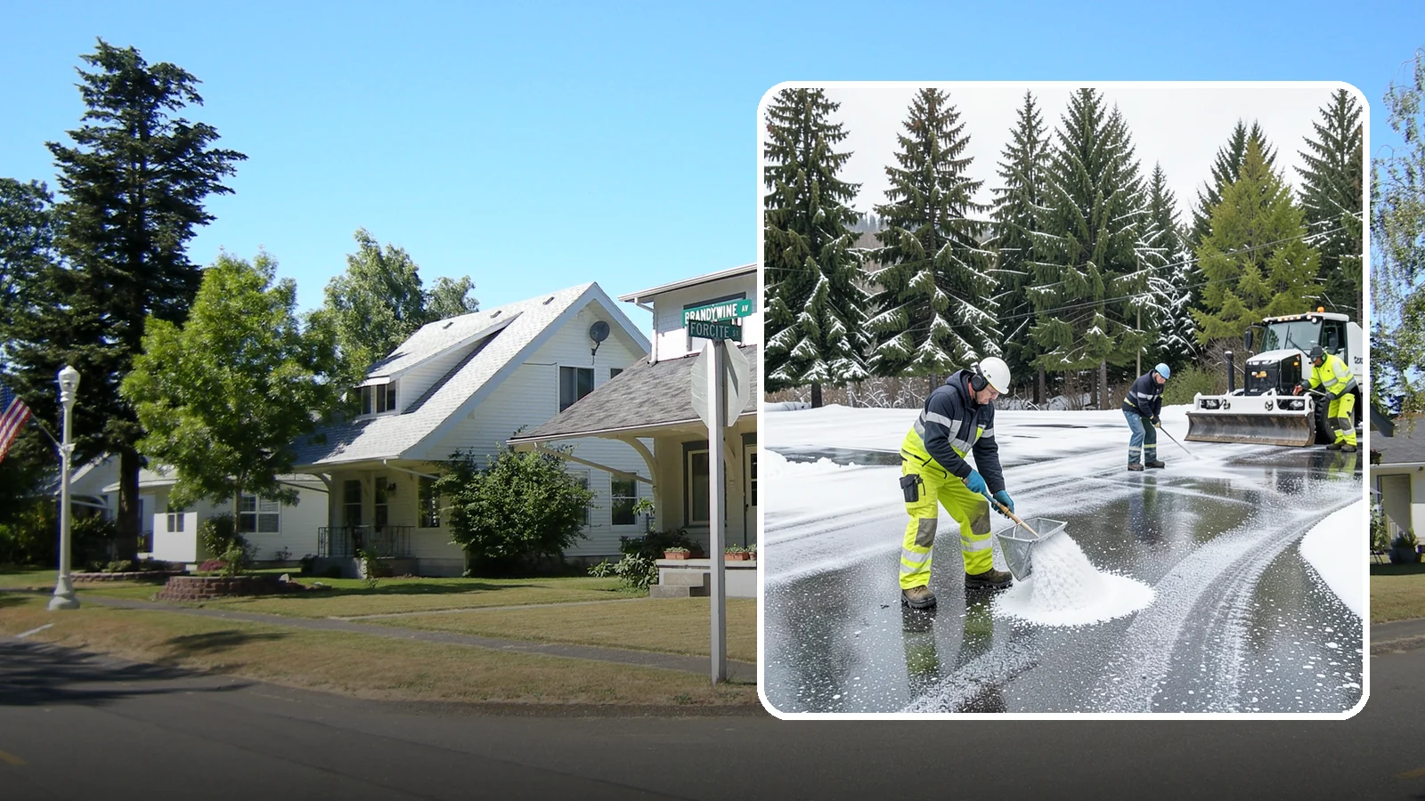 Parking Lot Deicing in DuPont, Pierce County, WA - We pre-treat and post-treat commercial lots to stop the black ice that follows Western Washington's freezing rain.