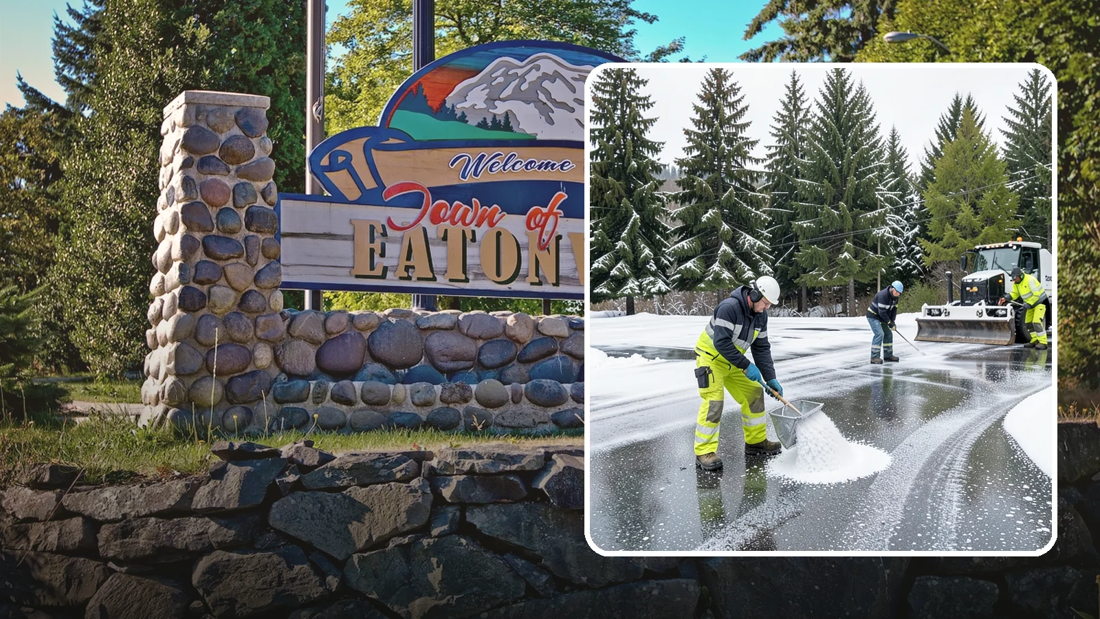 Parking Lot Deicing in Eatonville, Pierce County, WA - We pre-treat and post-treat commercial lots to stop the black ice that follows Western Washington's freezing rain.