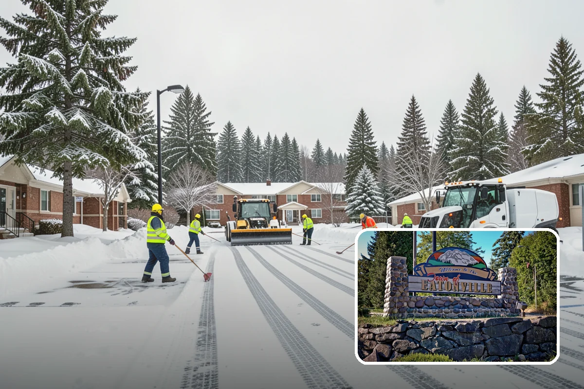 Parking Lot Deicing in Eatonville, Pierce County, WA - Targets black ice unique to PNW freezing rain