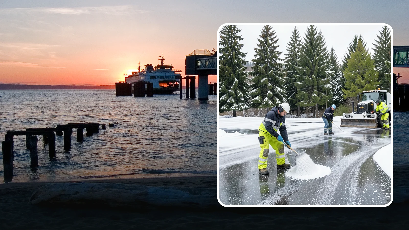 Parking Lot Deicing in Edmonds, Snohomish County, WA - We pre-treat and post-treat commercial lots to stop the black ice that follows Western Washington's freezing rain.