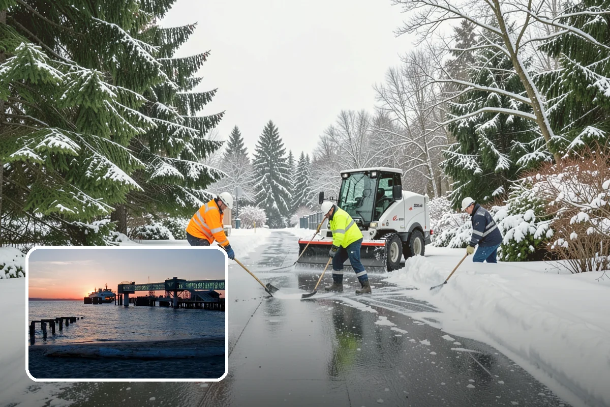 Parking Lot Deicing in Edmonds, Snohomish County, WA - Targets black ice unique to PNW freezing rain