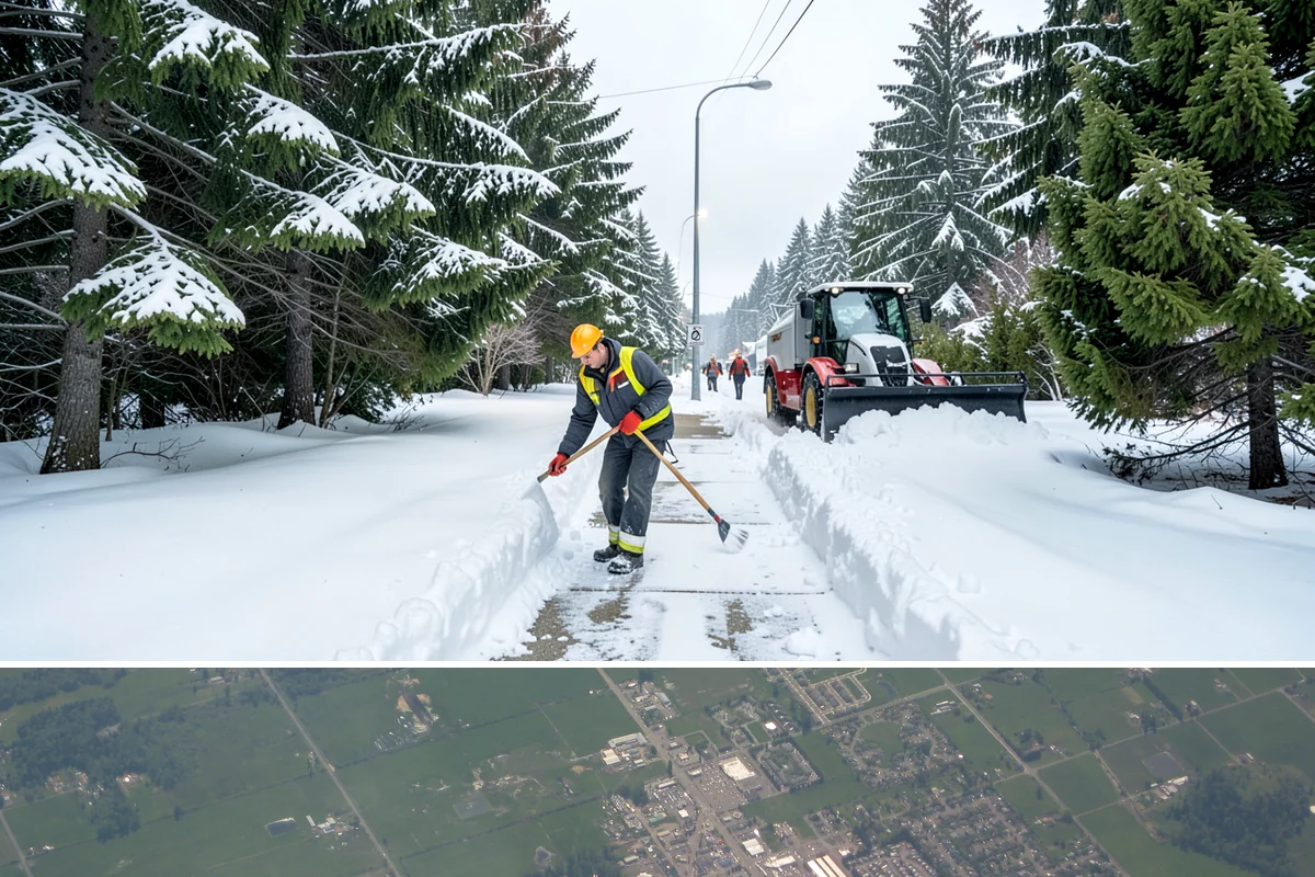 Parking Lot Deicing in Enumclaw, King County, WA - Deicing demand peaks during the December-to-February stretch when freezing rain is most frequent in the lowlands.