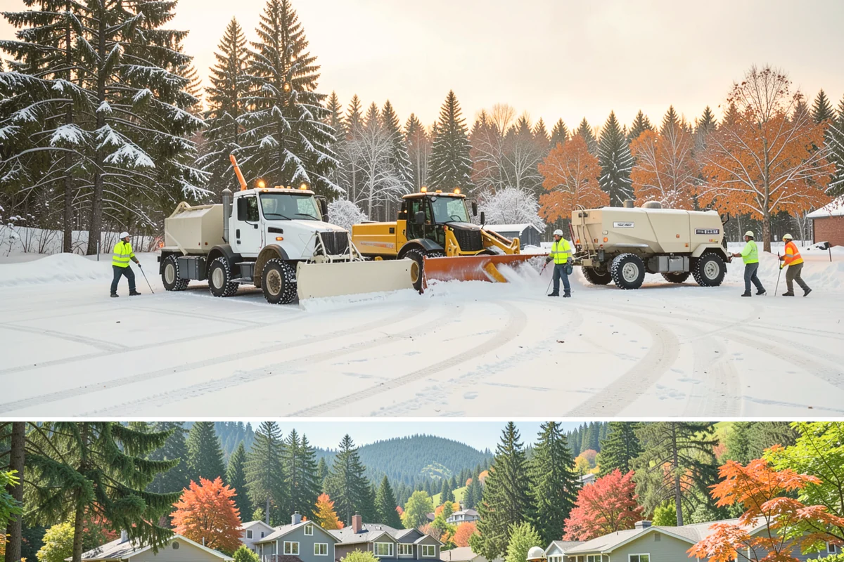 Parking Lot Deicing in Fircrest, Pierce County, WA - Deicing demand peaks during the December-to-February stretch when freezing rain is most frequent in the lowlands.