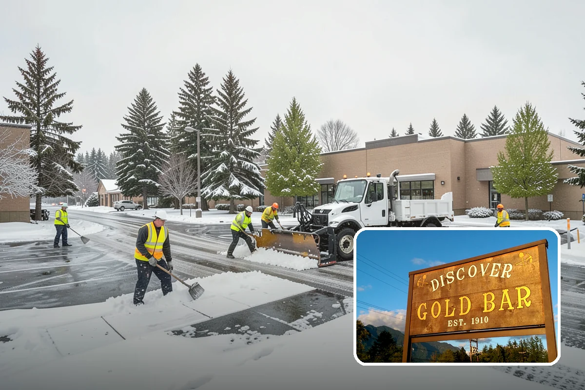 Parking Lot Deicing in Gold Bar, Snohomish County, WA - Targets black ice unique to PNW freezing rain