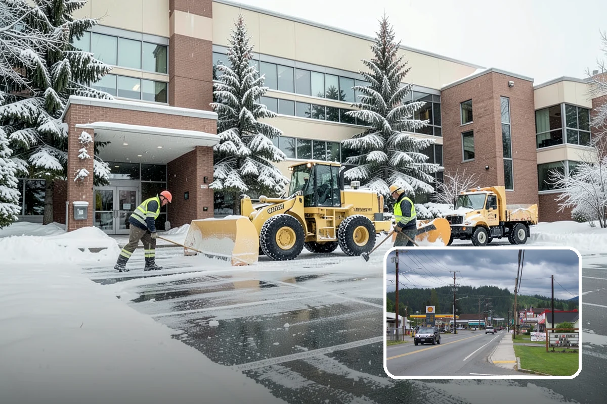 Parking Lot Deicing in Granite Falls, Snohomish County, WA - Targets black ice unique to PNW freezing rain