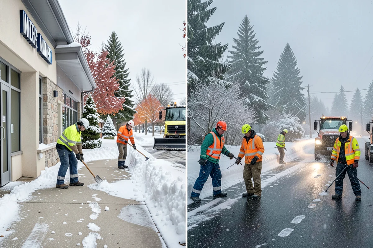 Parking Lot Deicing in Hunts Point, King County, WA - We identify shaded corners and poor-drainage areas that ice first