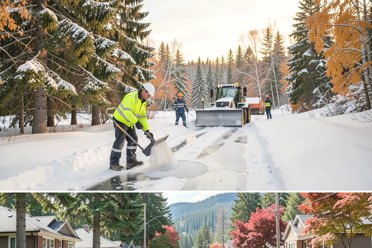 Parking Lot Deicing in Hunts Point, King County, WA - Deicing demand peaks during the December-to-February stretch when freezing rain is most frequent in the lowlands.
