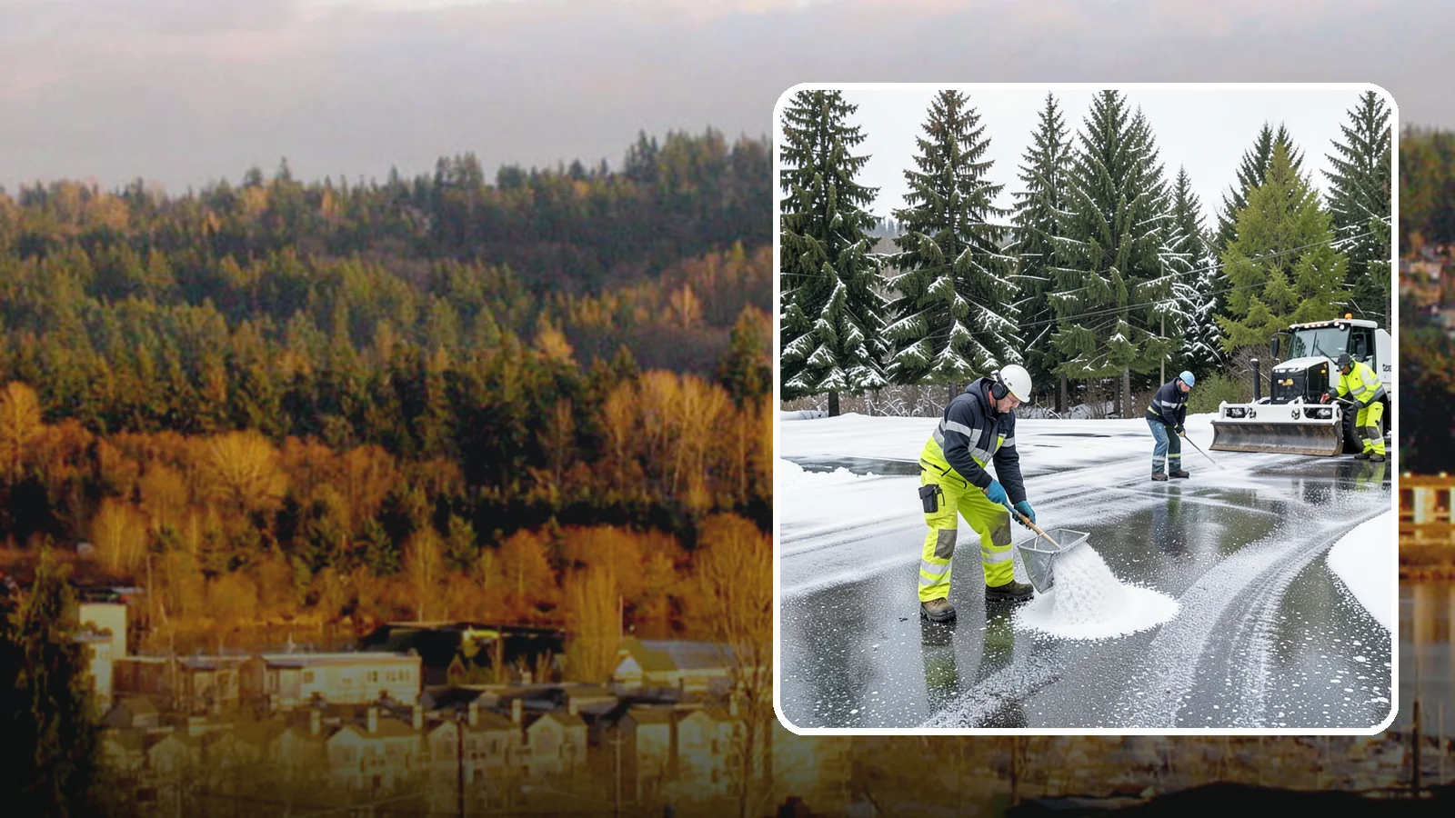 Parking Lot Deicing in Kenmore, King County, WA - We pre-treat and post-treat commercial lots to stop the black ice that follows Western Washington's freezing rain.