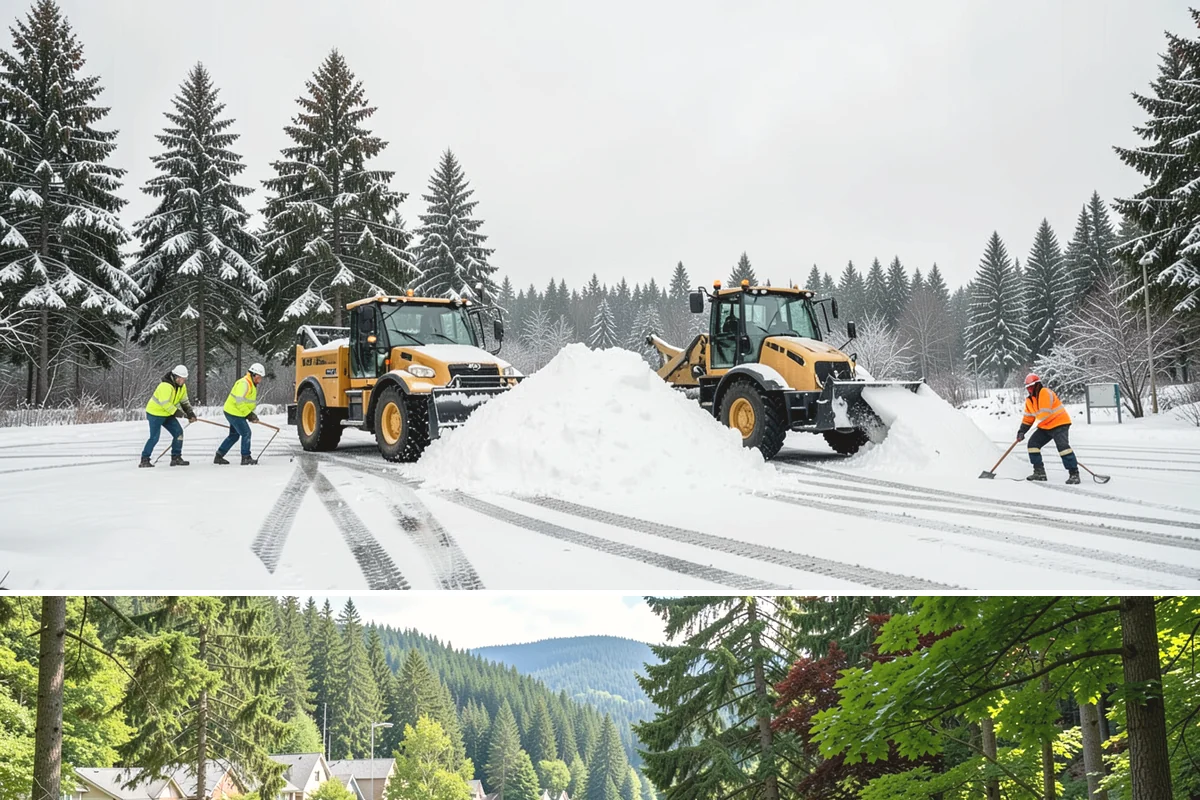 Parking Lot Deicing in Lake Forest Park, King County, WA - Deicing demand peaks during the December-to-February stretch when freezing rain is most frequent in the lowlands.