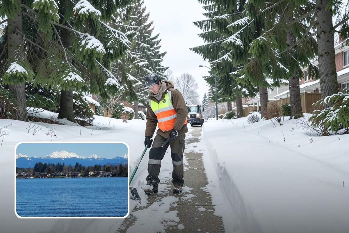 Parking Lot Deicing in Lake Stevens, Snohomish County, WA - Targets black ice unique to PNW freezing rain