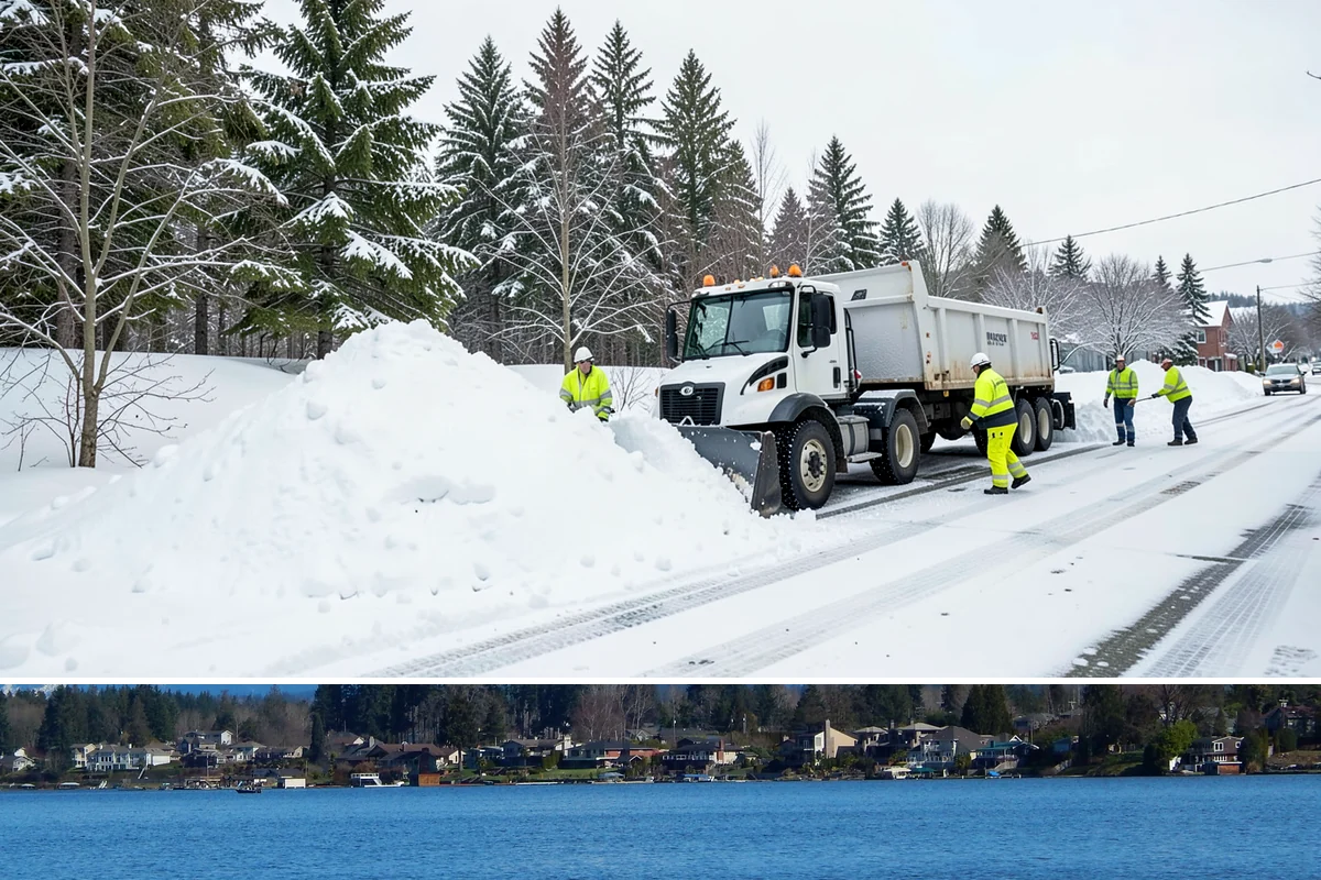 Parking Lot Deicing in Lake Stevens, Snohomish County, WA - Deicing demand peaks during the December-to-February stretch when freezing rain is most frequent in the lowlands.