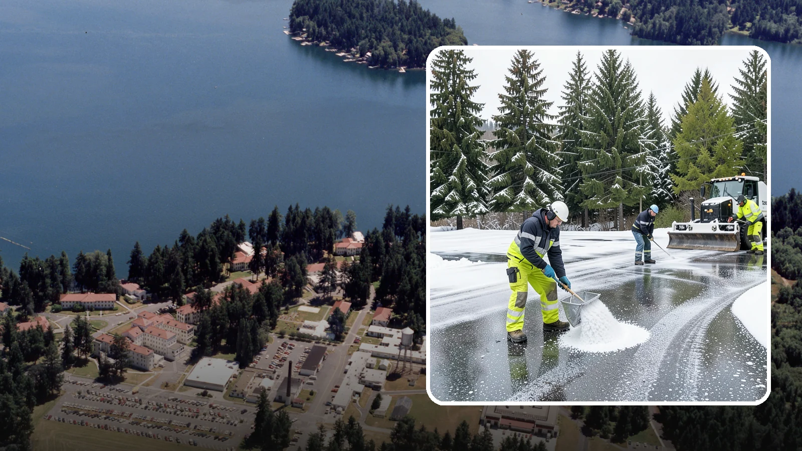 Parking Lot Deicing in Lakewood, Pierce County, WA - We pre-treat and post-treat commercial lots to stop the black ice that follows Western Washington's freezing rain.