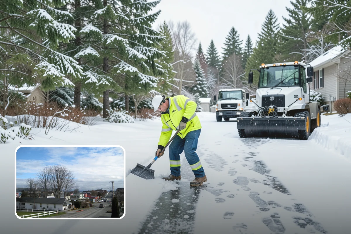 Parking Lot Deicing in Langley, Island County, WA - Targets black ice unique to PNW freezing rain