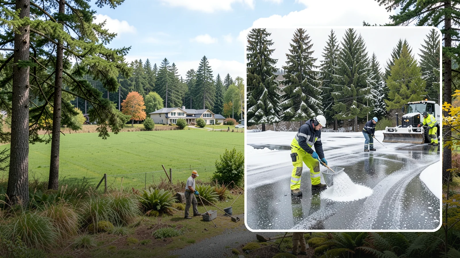 Parking Lot Deicing in Lyman, Skagit County, WA - We pre-treat and post-treat commercial lots to stop the black ice that follows Western Washington's freezing rain.