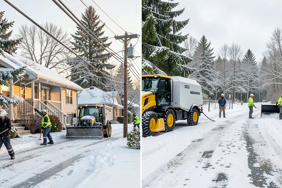 Parking Lot Deicing in Lyman, Skagit County, WA - We identify shaded corners and poor-drainage areas that ice first