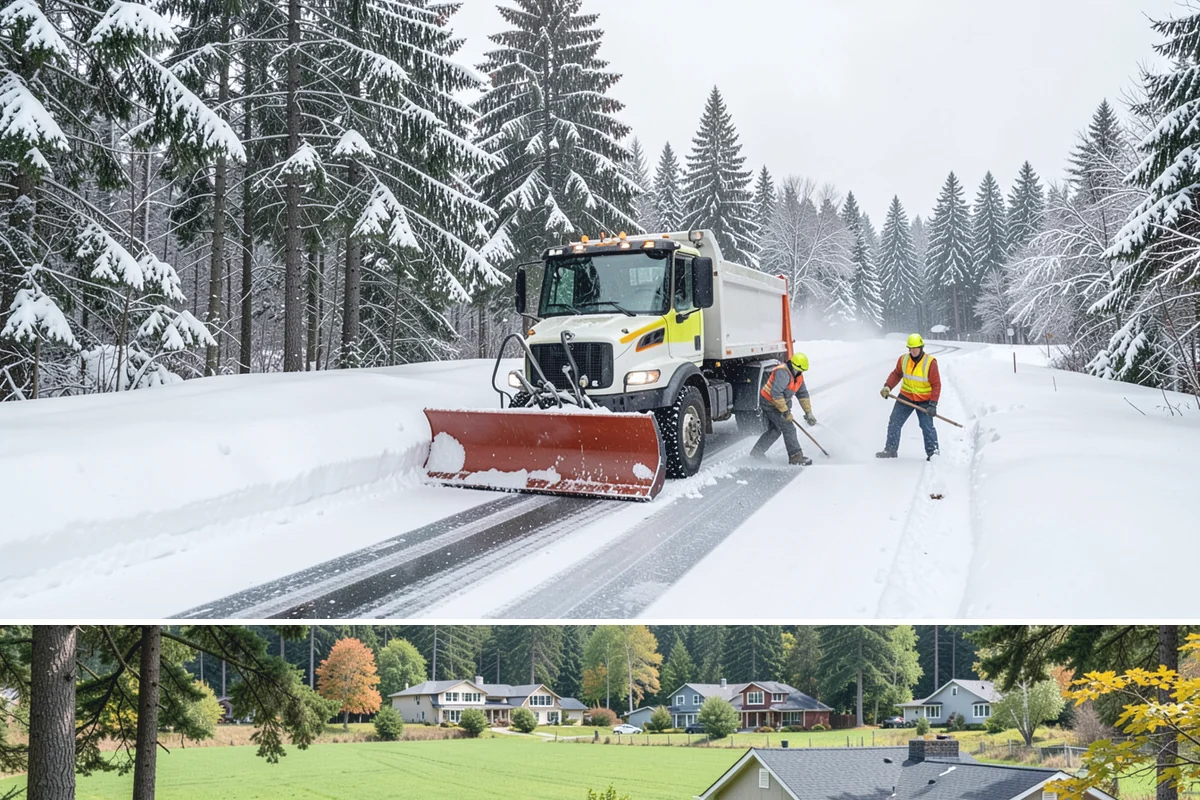 Parking Lot Deicing in Lyman, Skagit County, WA - Deicing demand peaks during the December-to-February stretch when freezing rain is most frequent in the lowlands.