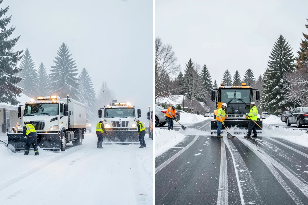 Parking Lot Deicing in Maple Valley, King County, WA - We identify shaded corners and poor-drainage areas that ice first