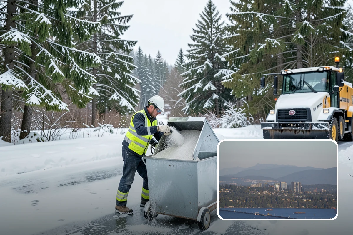 Parking Lot Deicing in Medina, King County, WA - Targets black ice unique to PNW freezing rain