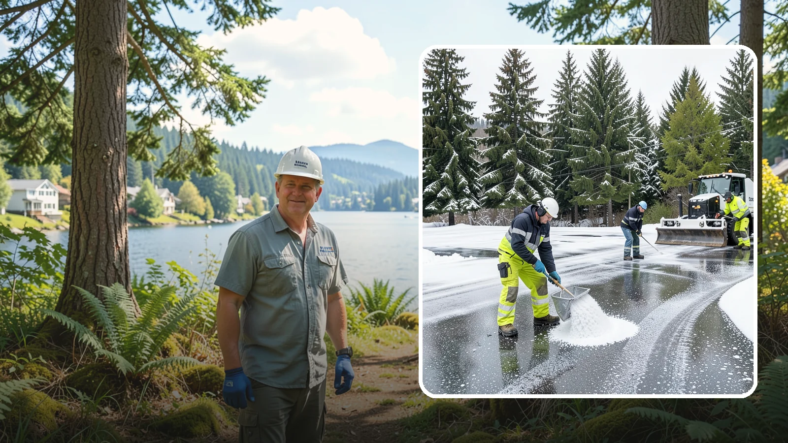 Parking Lot Deicing in Milton, King County, WA - We pre-treat and post-treat commercial lots to stop the black ice that follows Western Washington's freezing rain.