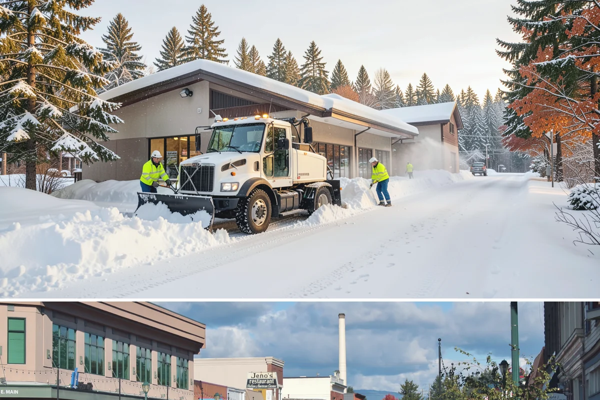 Parking Lot Deicing in Monroe, Snohomish County, WA - Deicing demand peaks during the December-to-February stretch when freezing rain is most frequent in the lowlands.