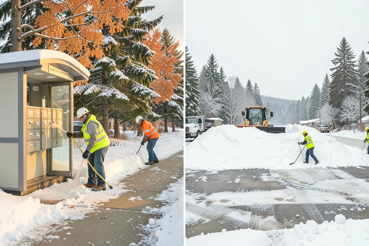 Parking Lot Deicing in North Bend, King County, WA - We identify shaded corners and poor-drainage areas that ice first